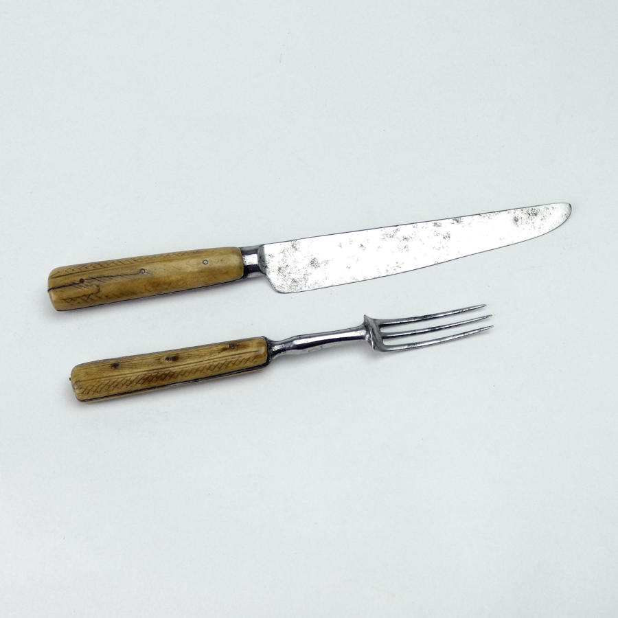 Bone Handled Knife and Fork