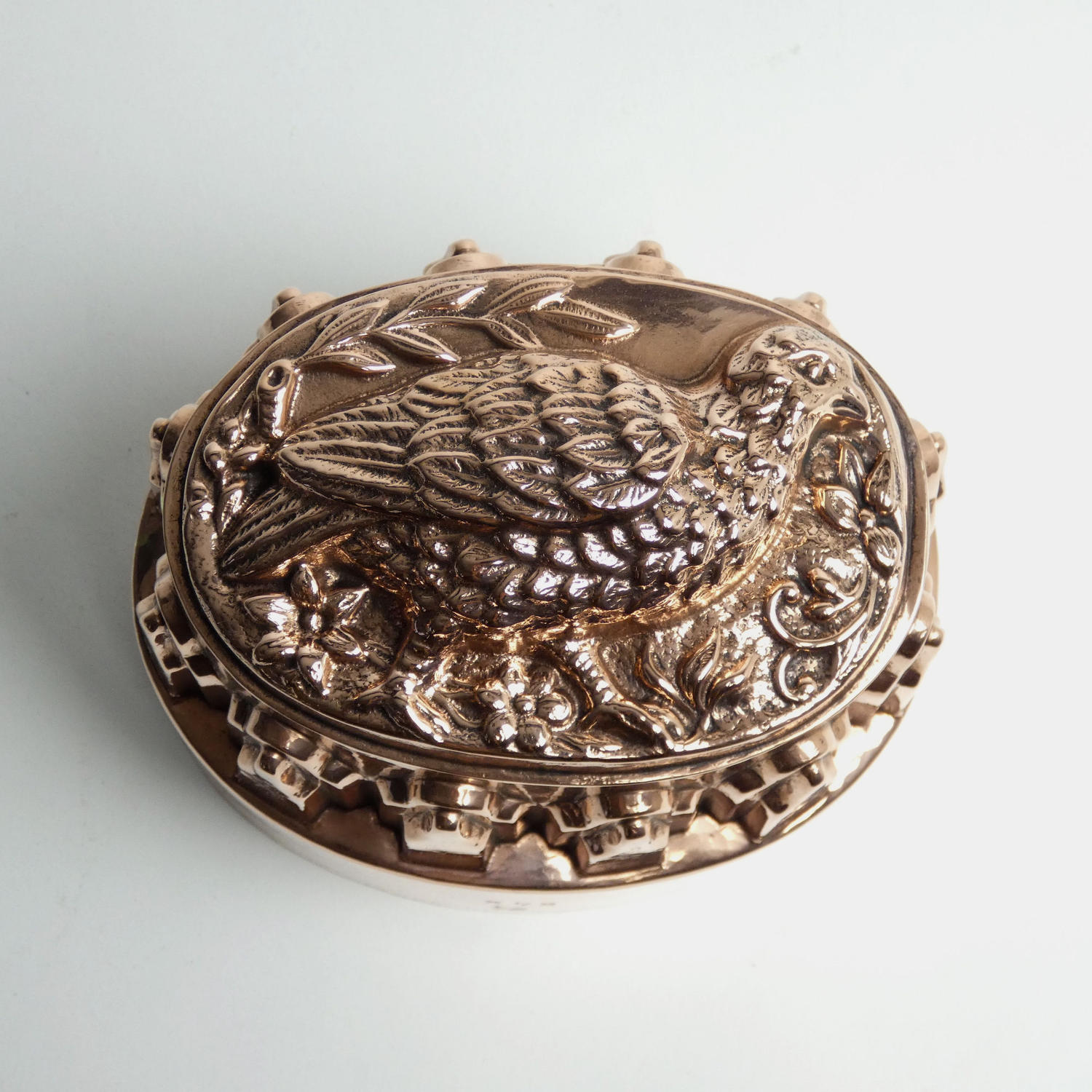 Antique French copper mould with game bird