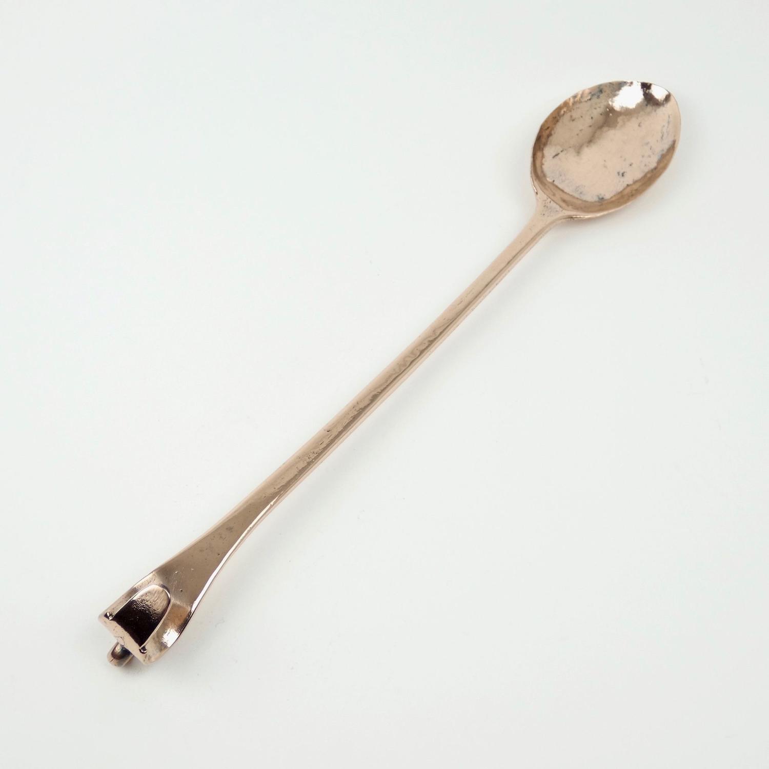 Victorian copper basting spoon