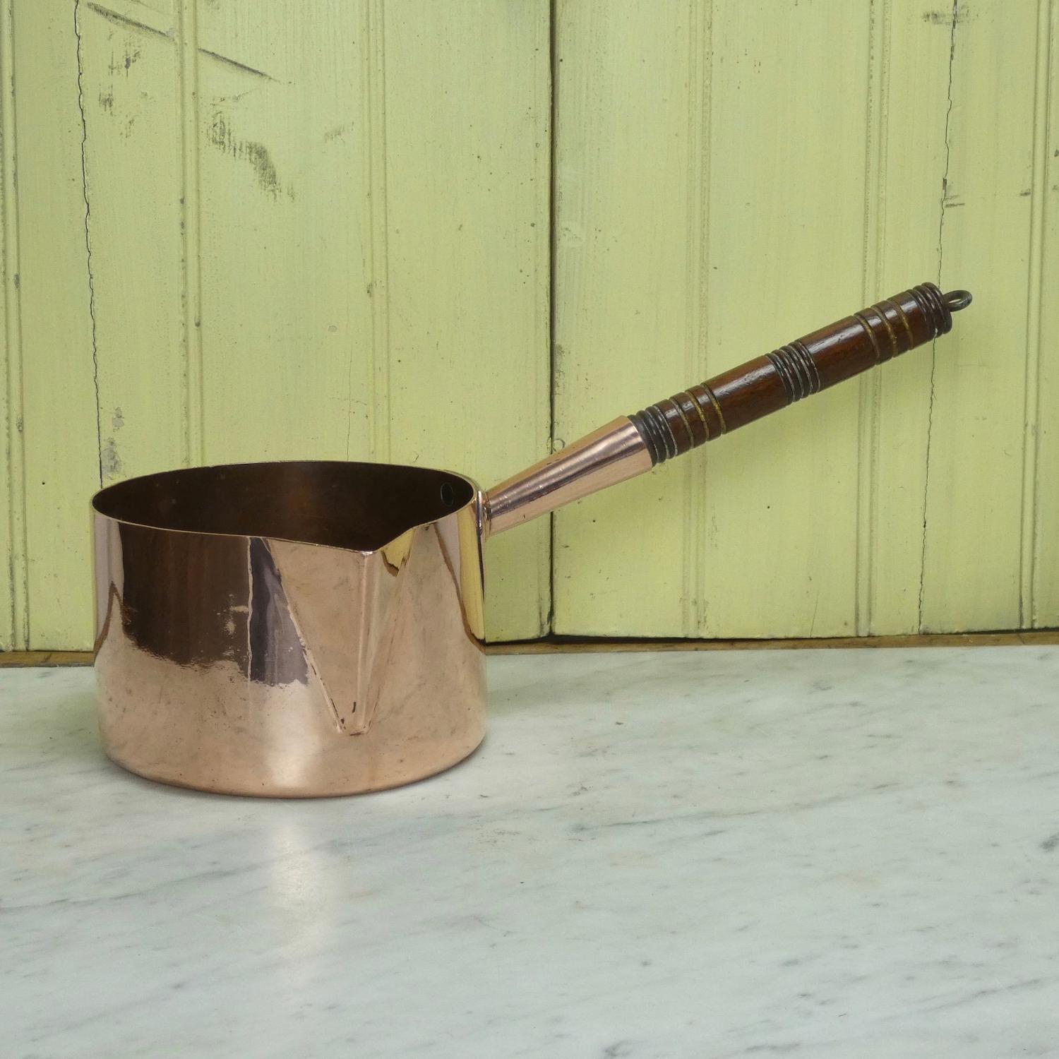 English copper sugar pan.