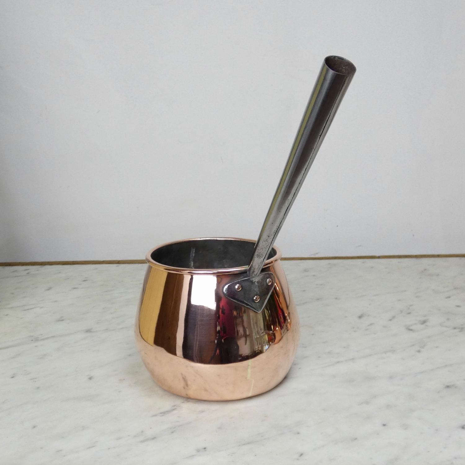 English copper saucepan