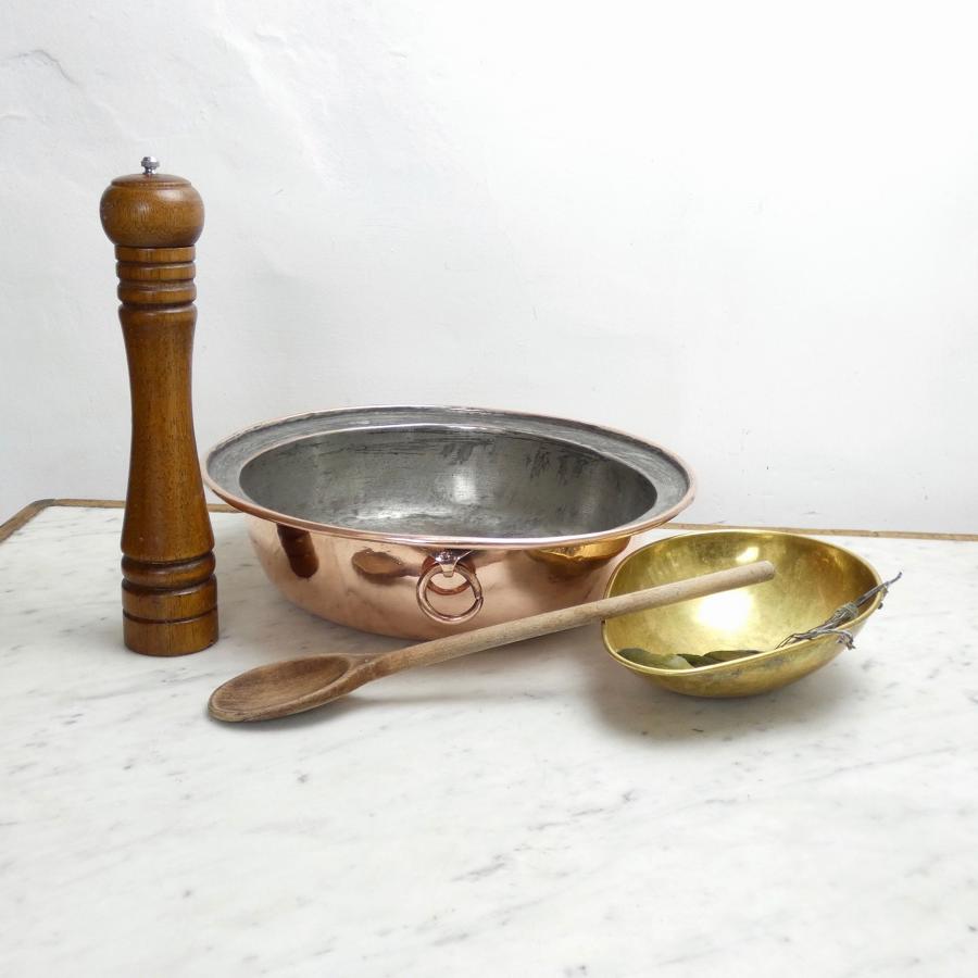 French copper mixing bowl.