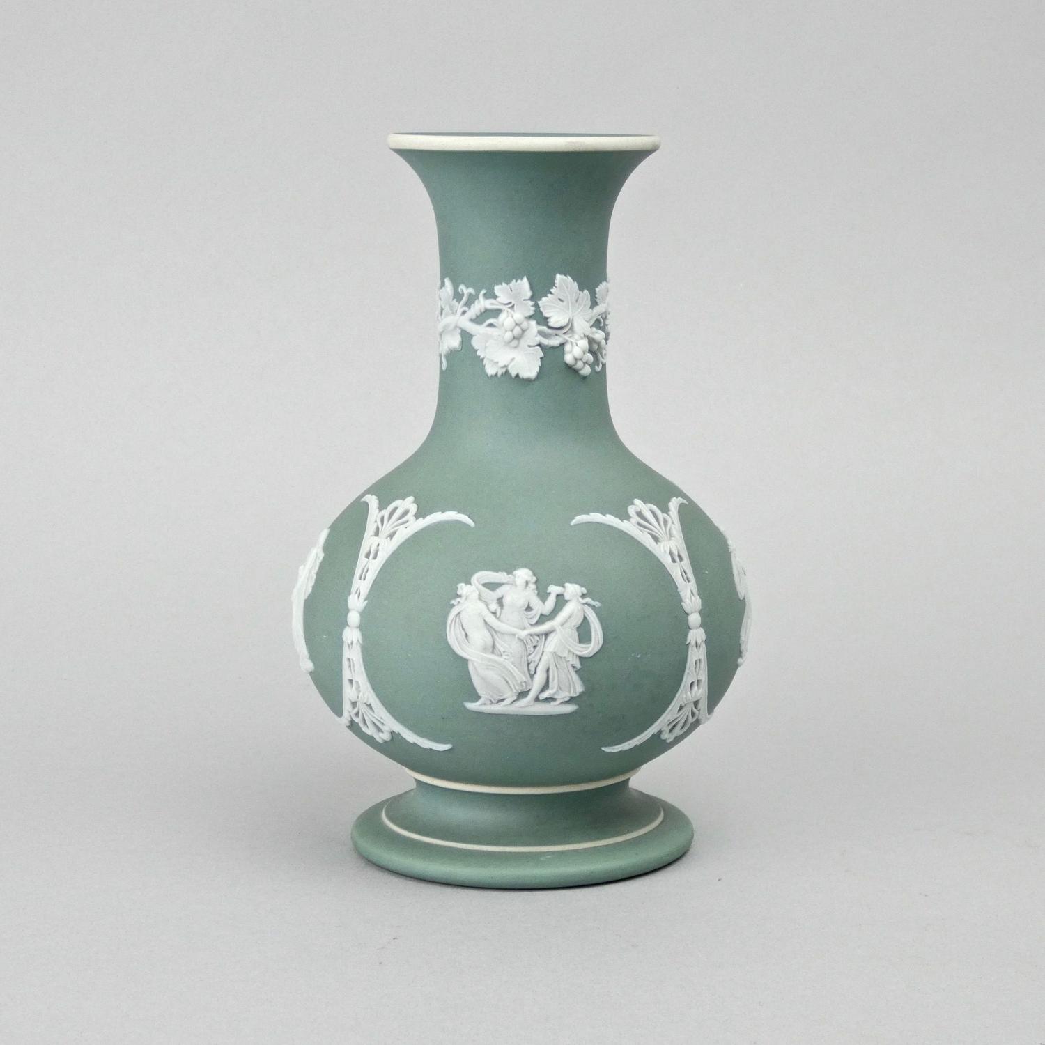Pale green jasper, bulbous vase