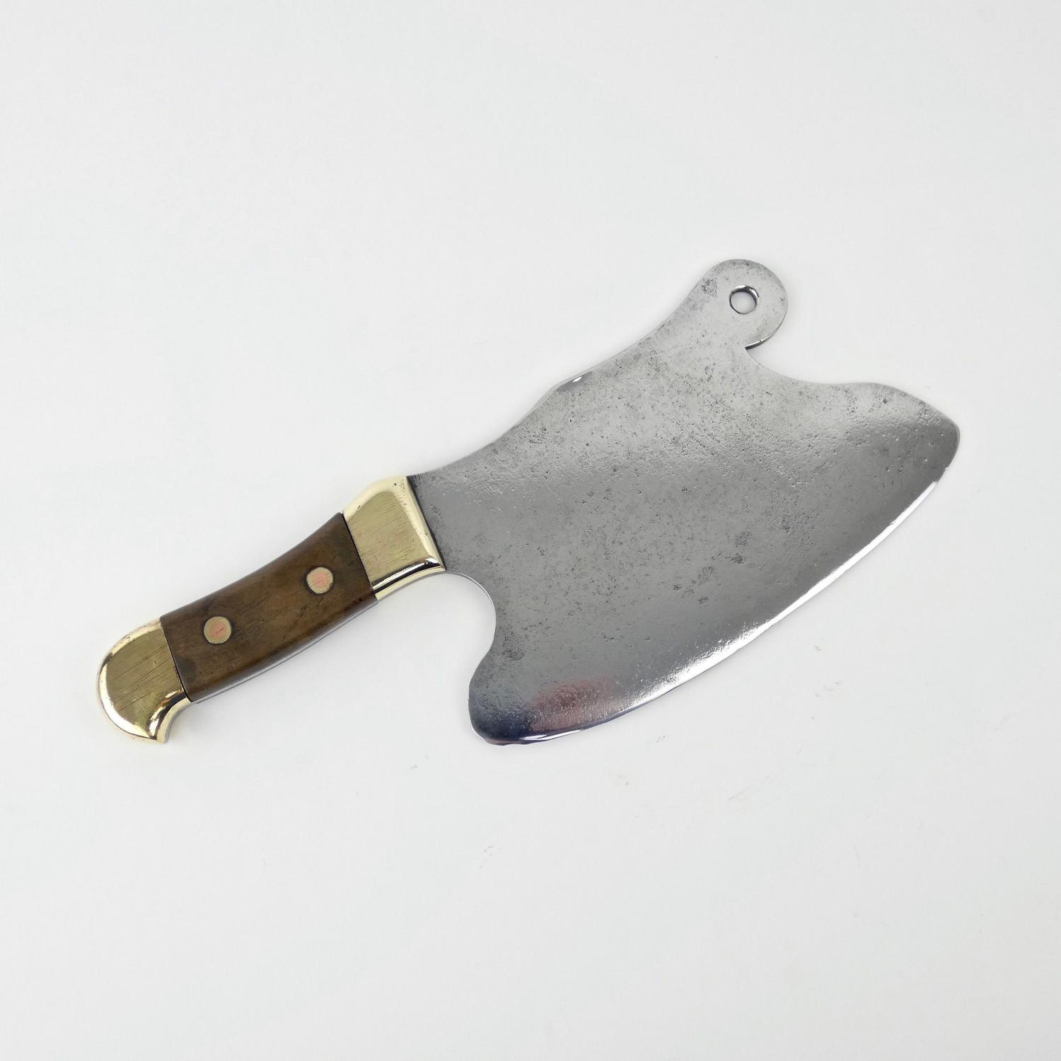 Steel cleaver with horn handle