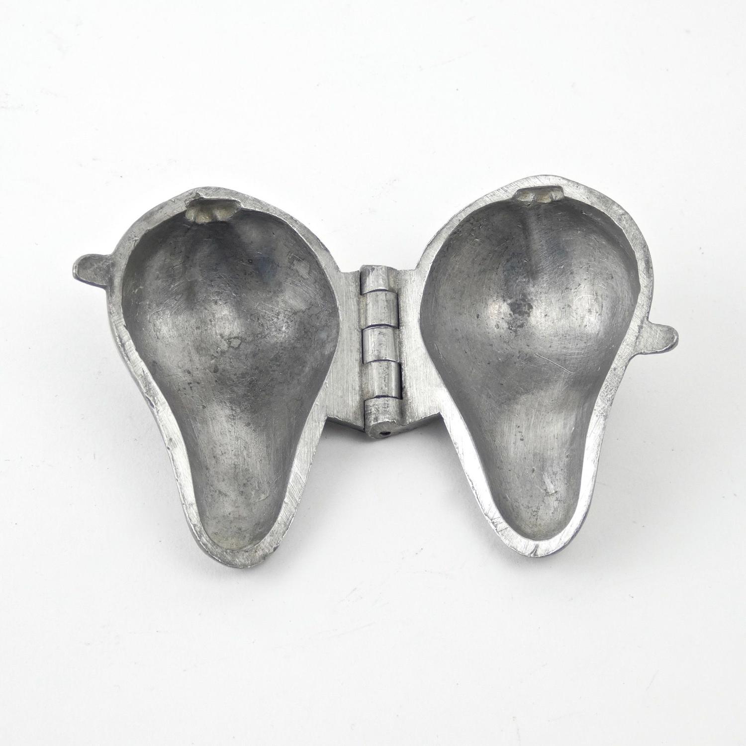 Small pewter pear mould