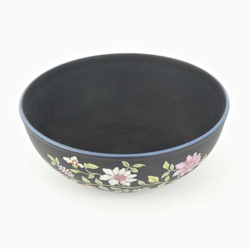 Rare enamelled basalt bowls