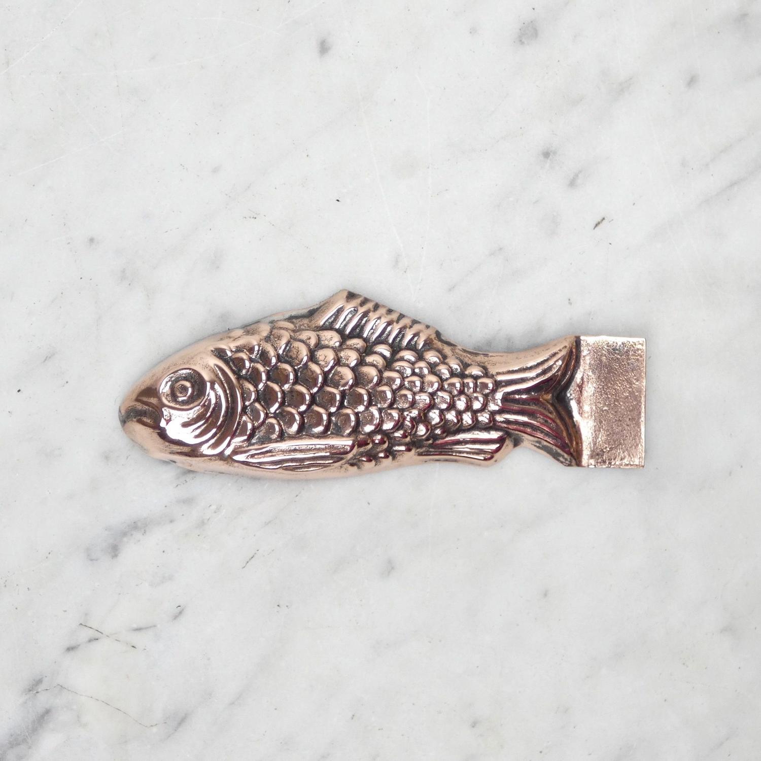 Miniature copper fish mould