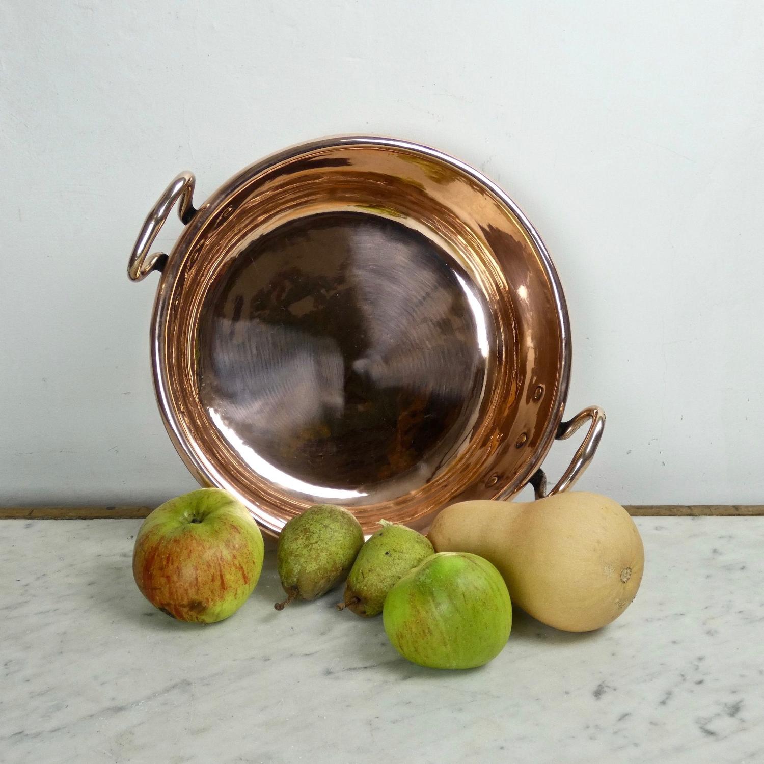 Small, French copper preserve pan