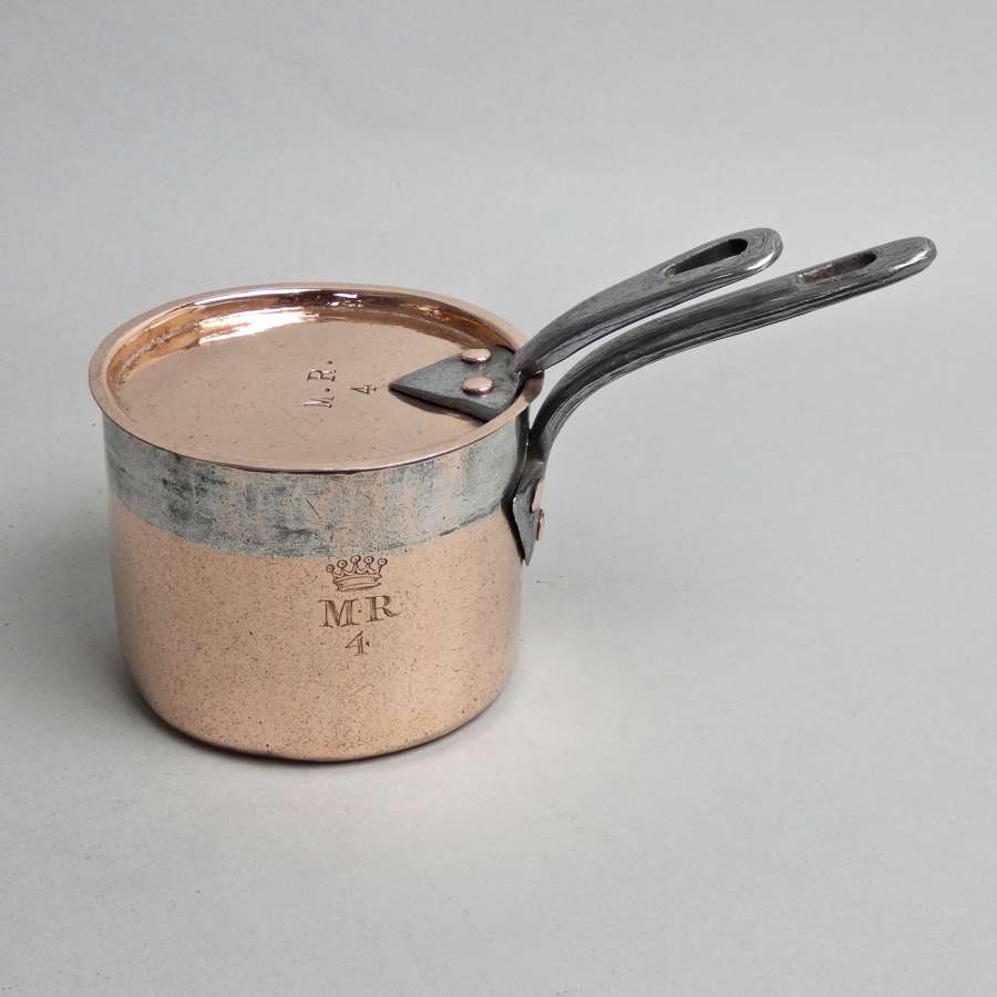 Small, English copper saucepan