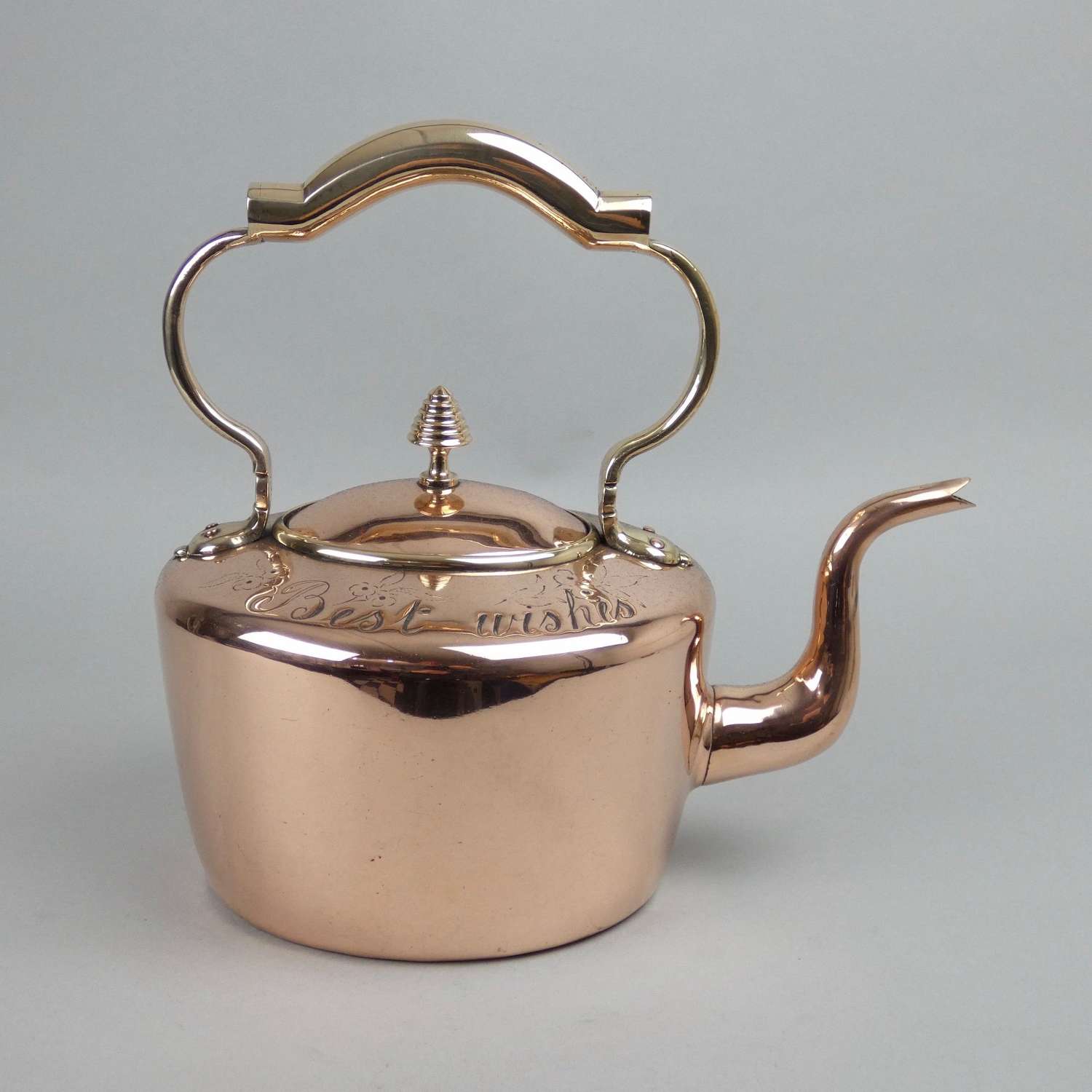 'Best wishes' copper kettle
