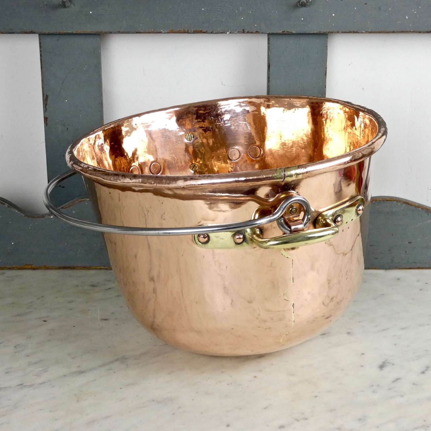Hanging, copper sugar bowl