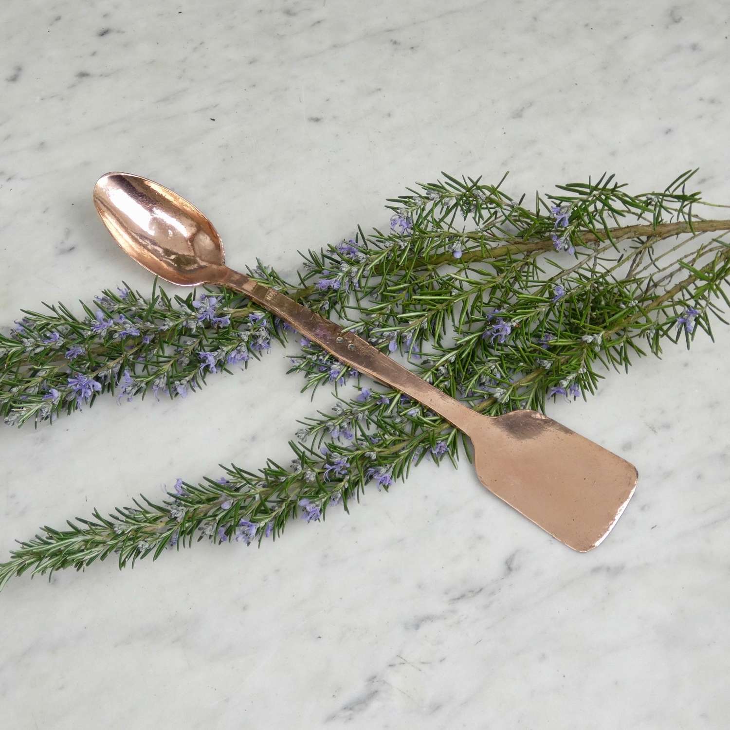 Double ended copper spoon & spatula