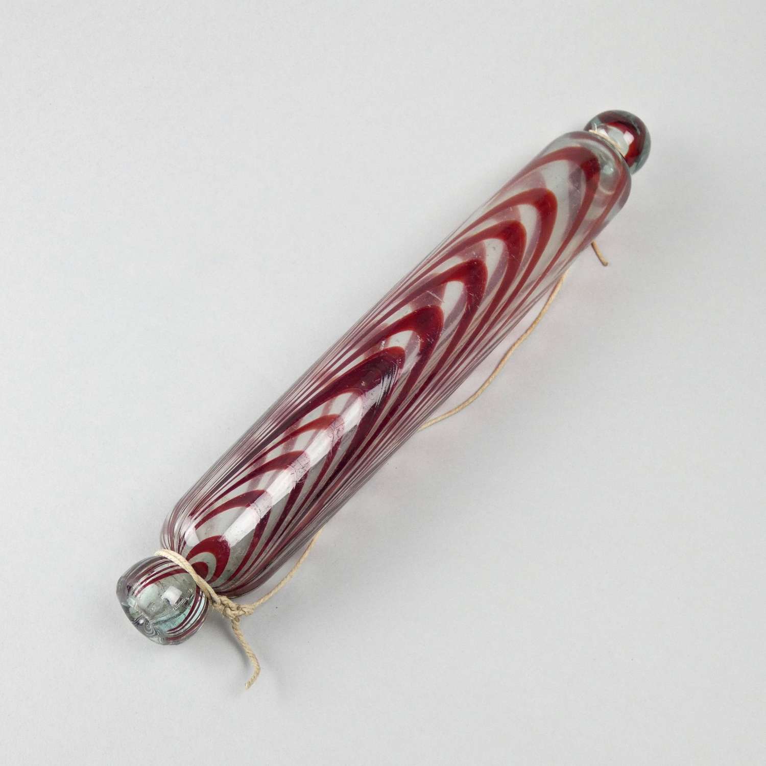 Nailsea, red glass rolling pin
