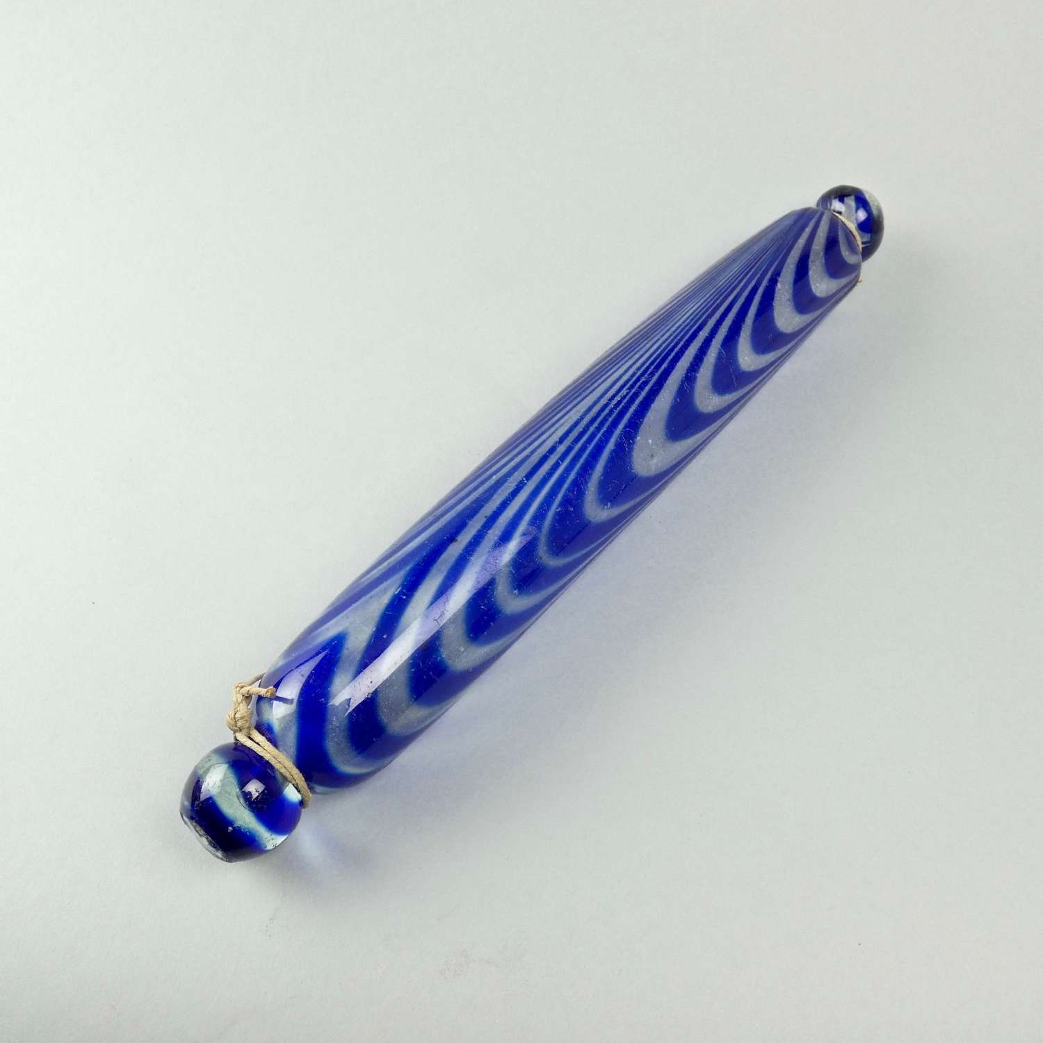 Nailsea, blue glass rolling pin