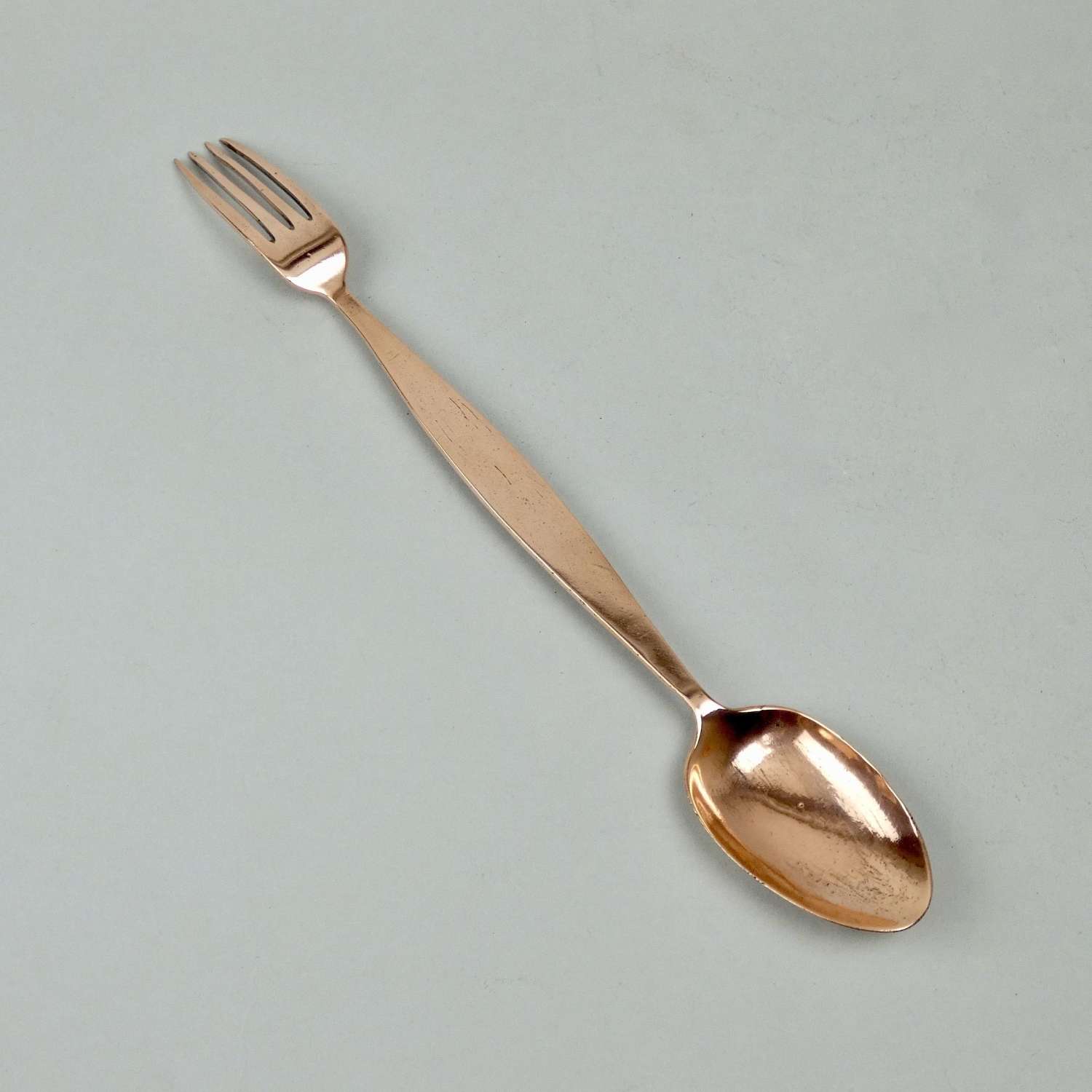Double ended copper spoon & fork