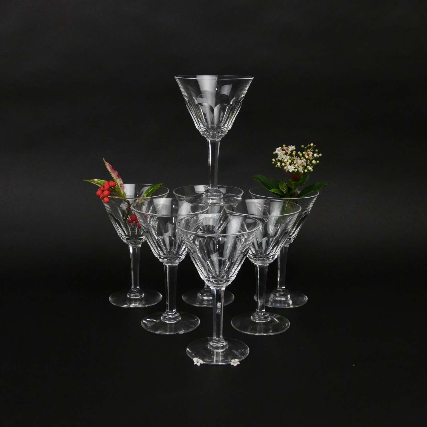 Val St.Lambert crystal wine glasses
