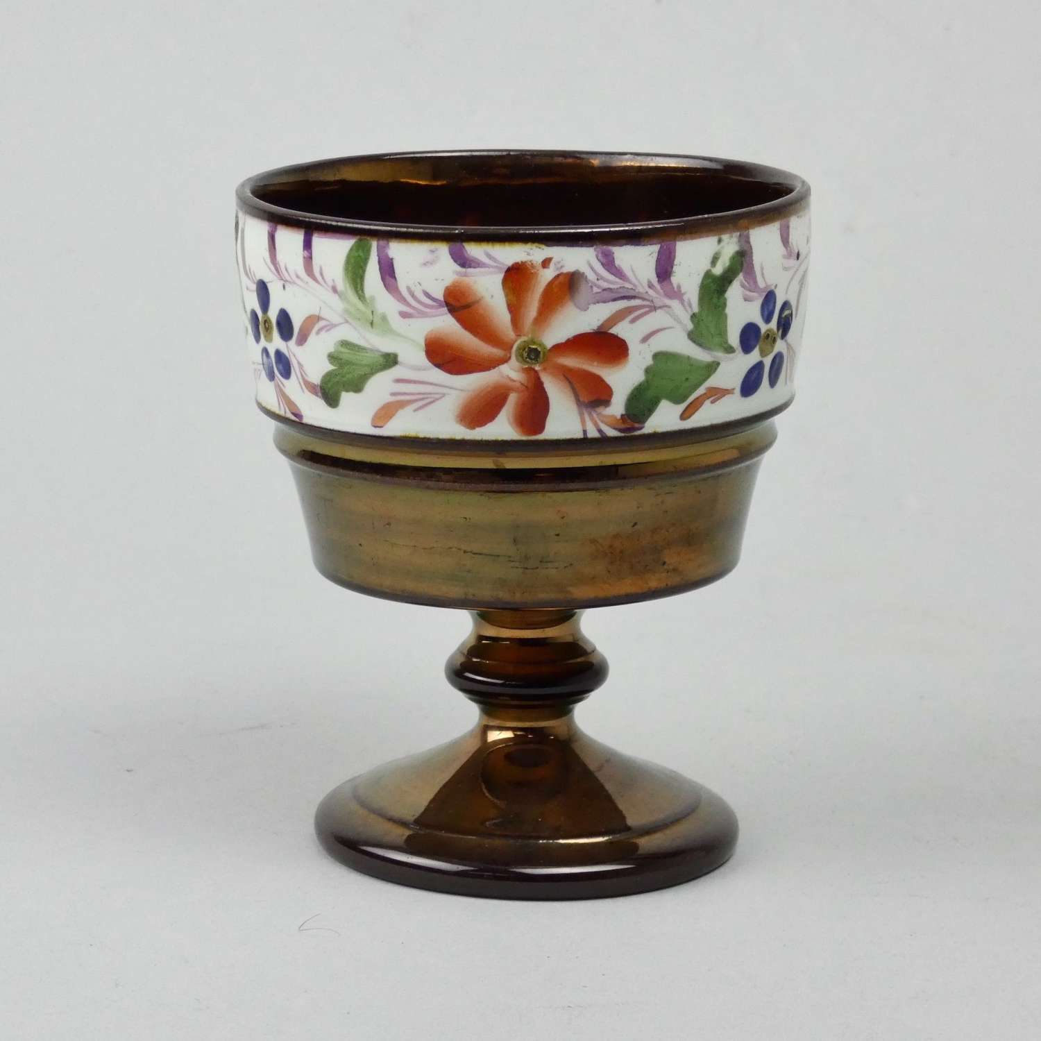 Enamelled copper lustre goblet