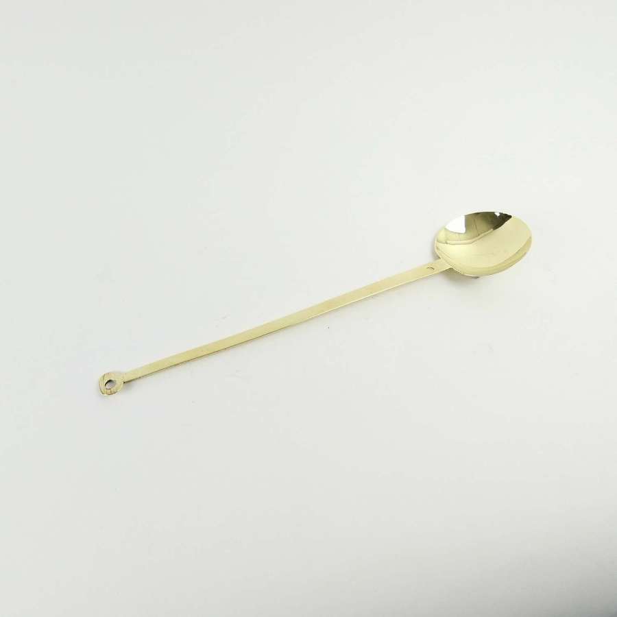 18th century, shallow brass ladle