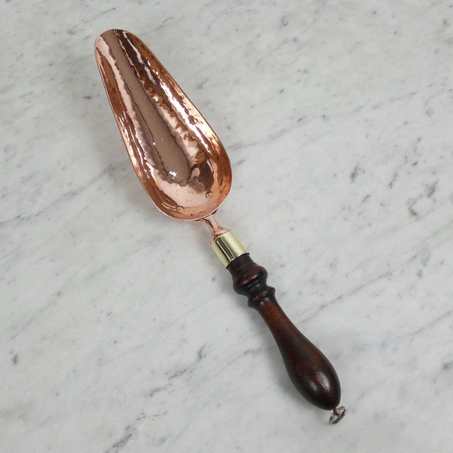 19th century copper grain scoop