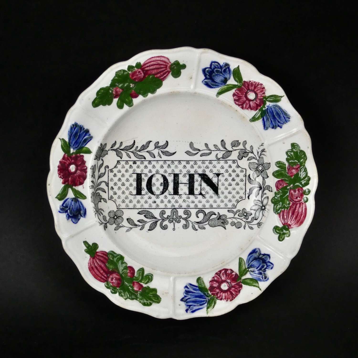 Child's plate named John