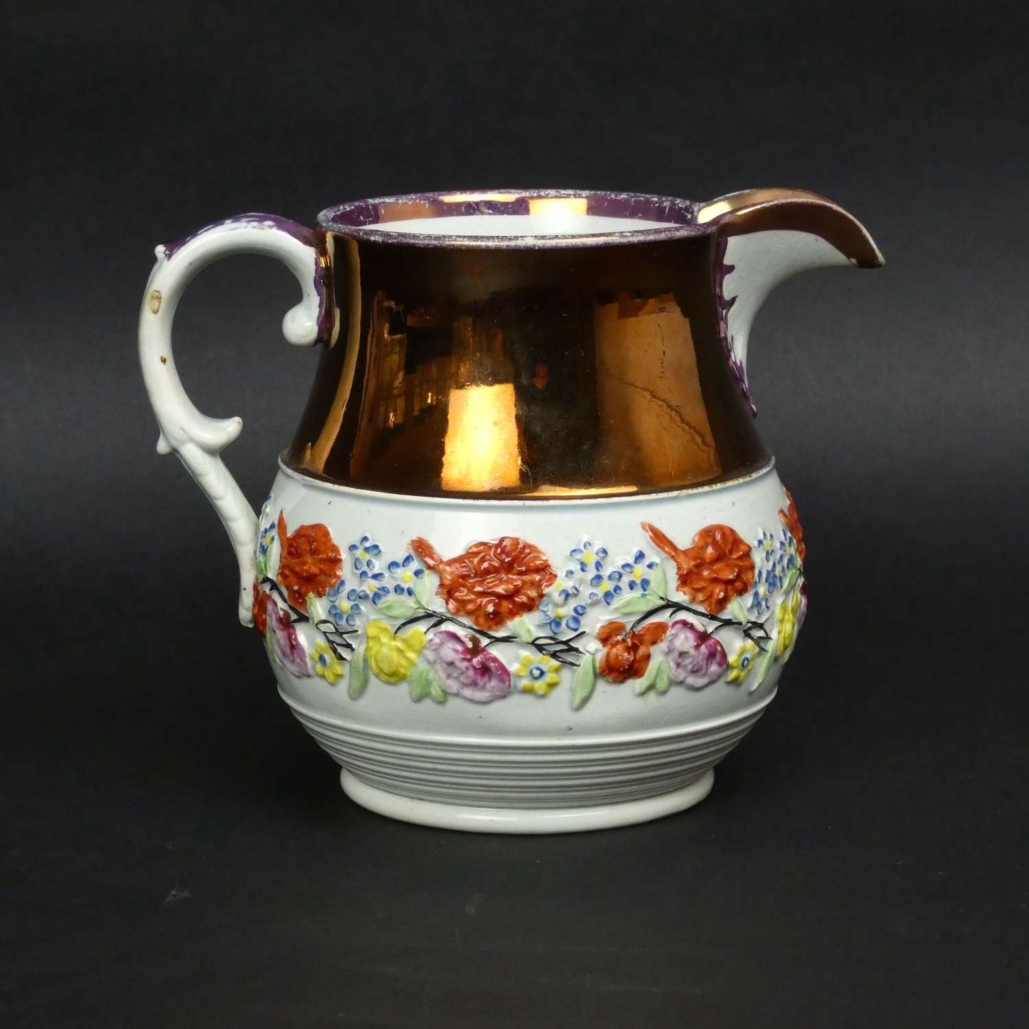 Moulded pearlware jug