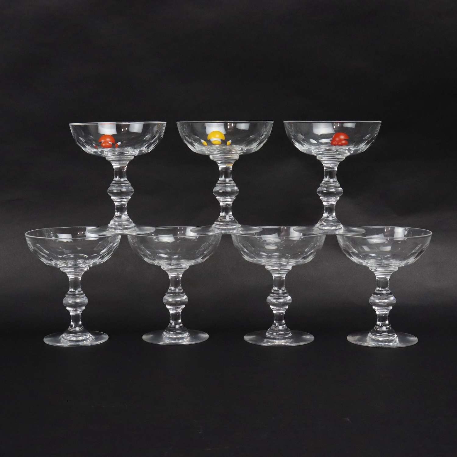 Val St. Lambert crystal champagne coupes