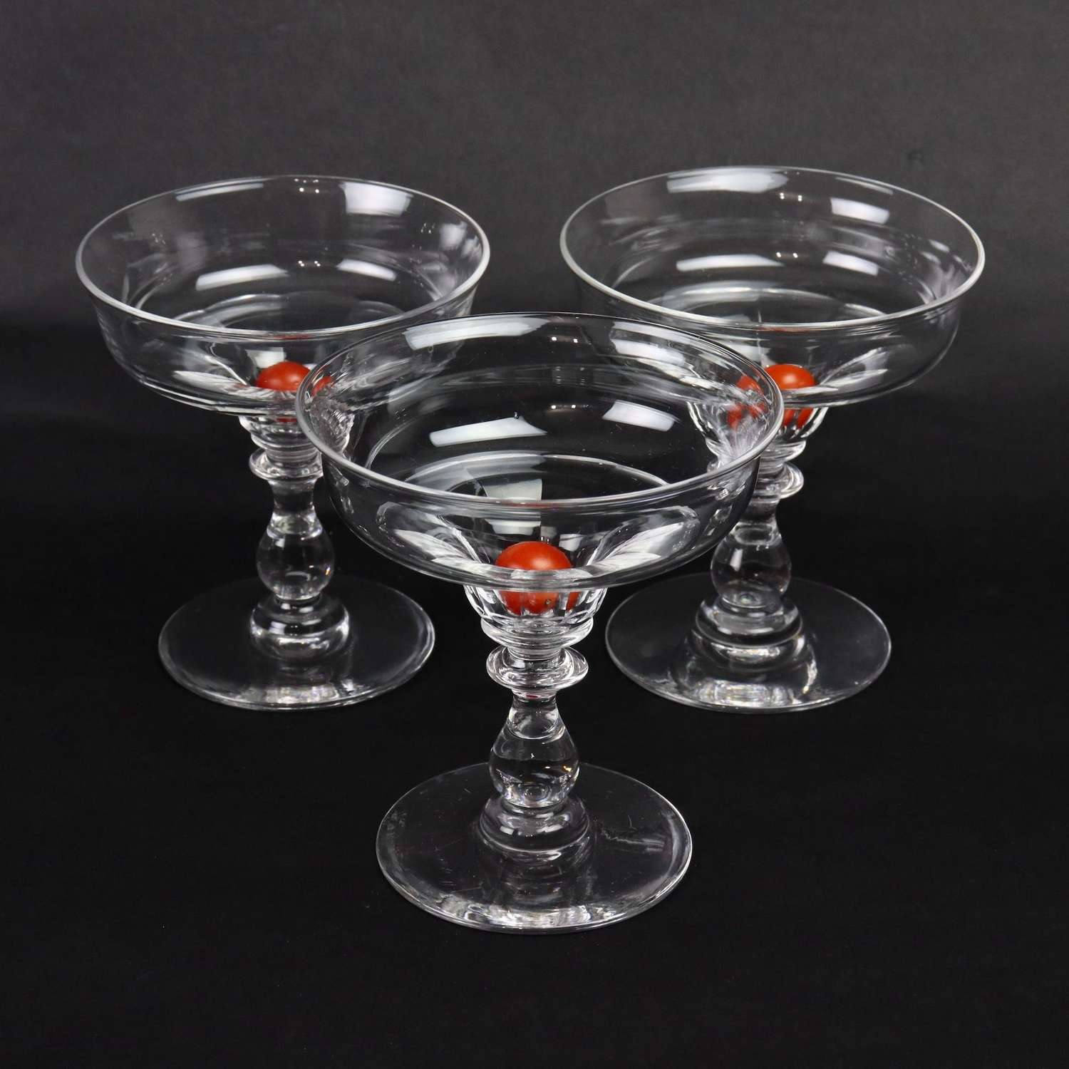3 fine quality, crystal coupes