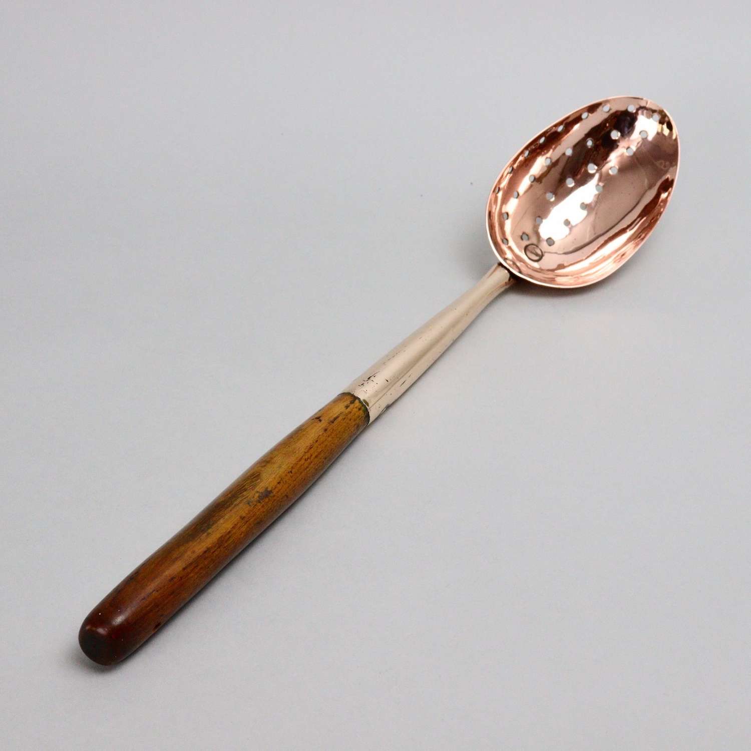 English Copper Straining Spoon
