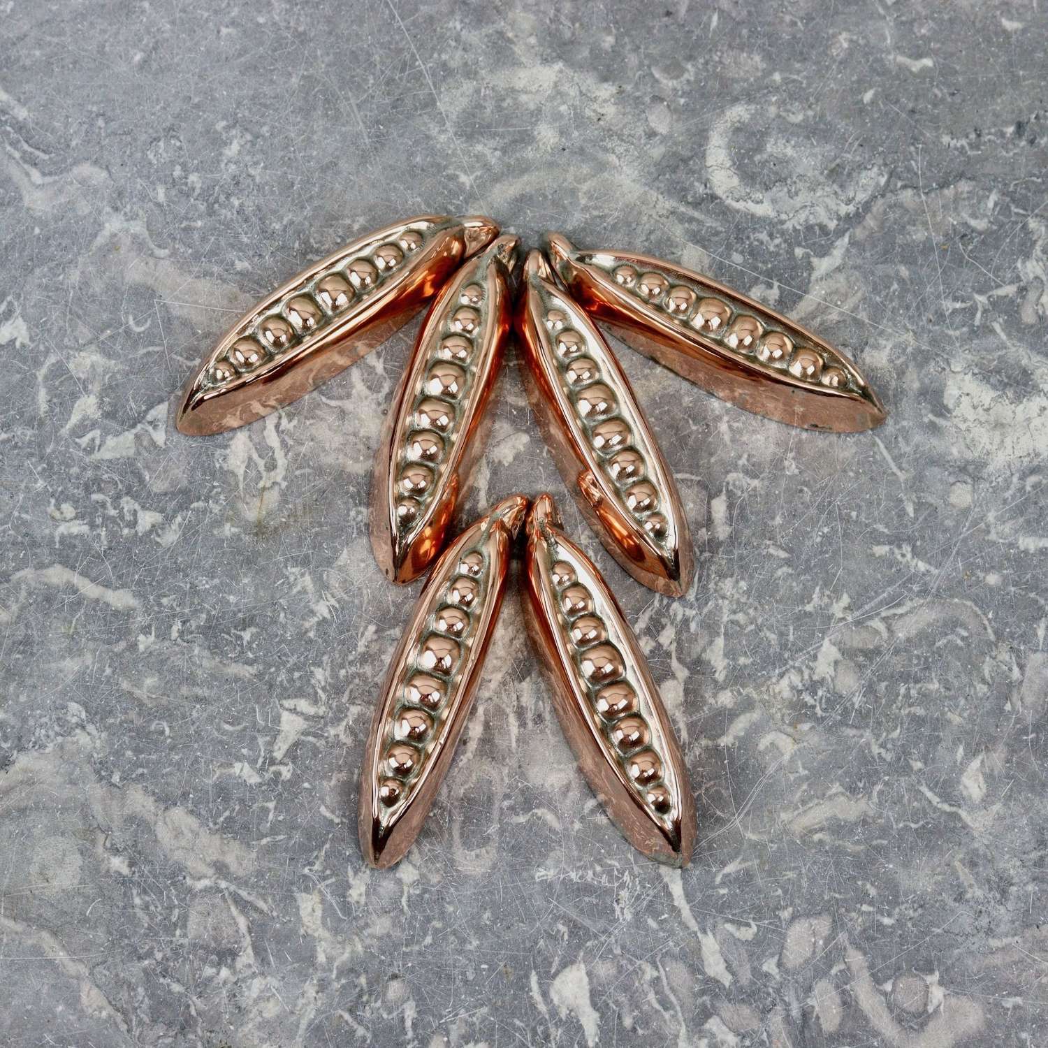 Miniature Copper Peapod Moulds
