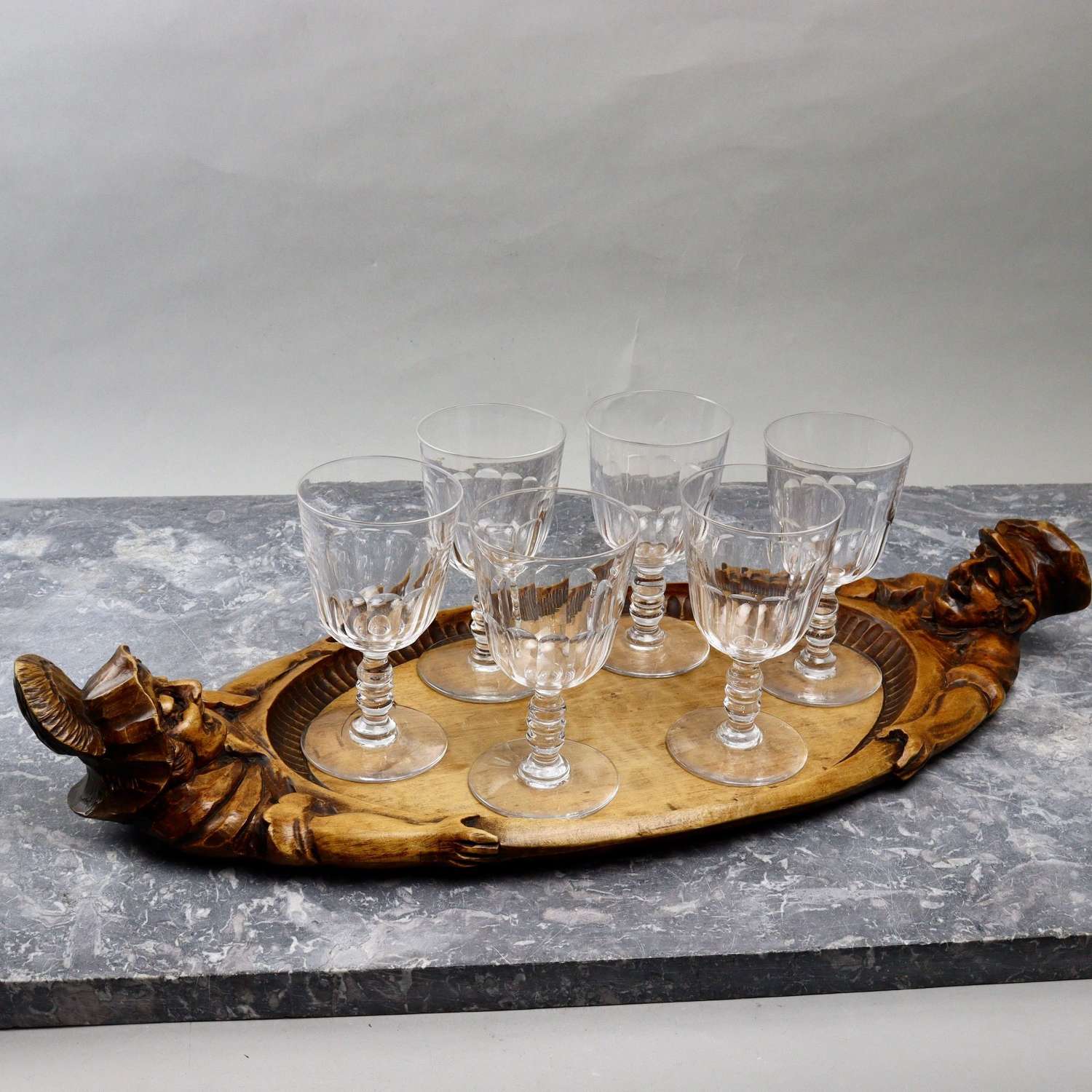 6 French Crystal Wine Glasses