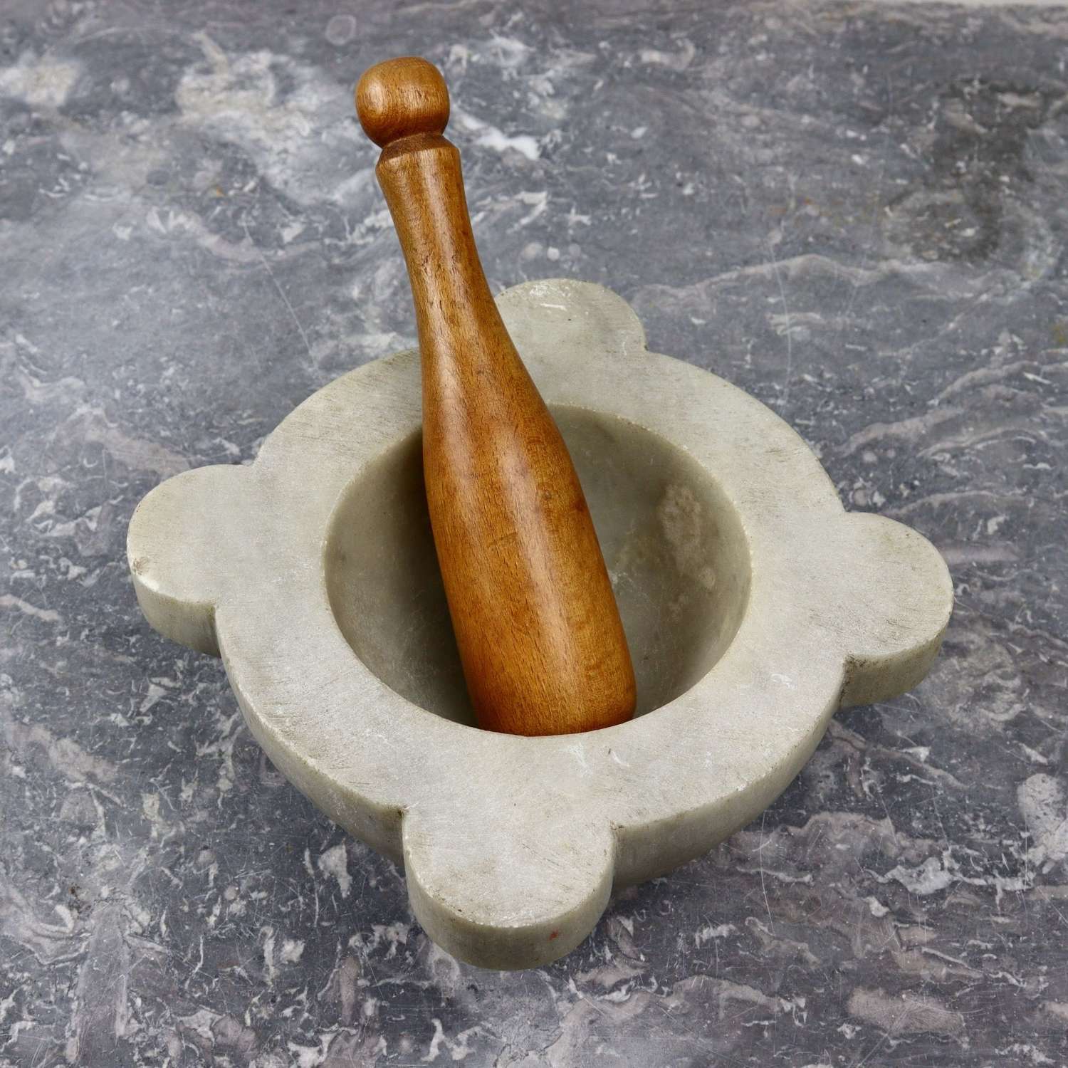 Small, Marble Mortar with Pestle