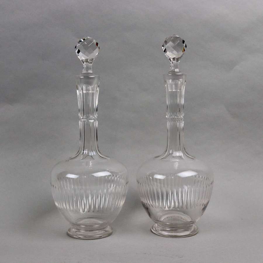 Pair of French Crystal Decanters