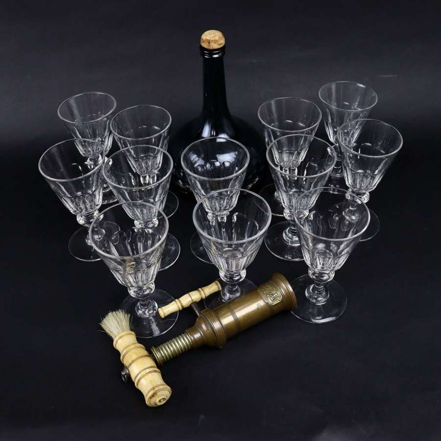 Set of 12 Crystal Sherry Glasses