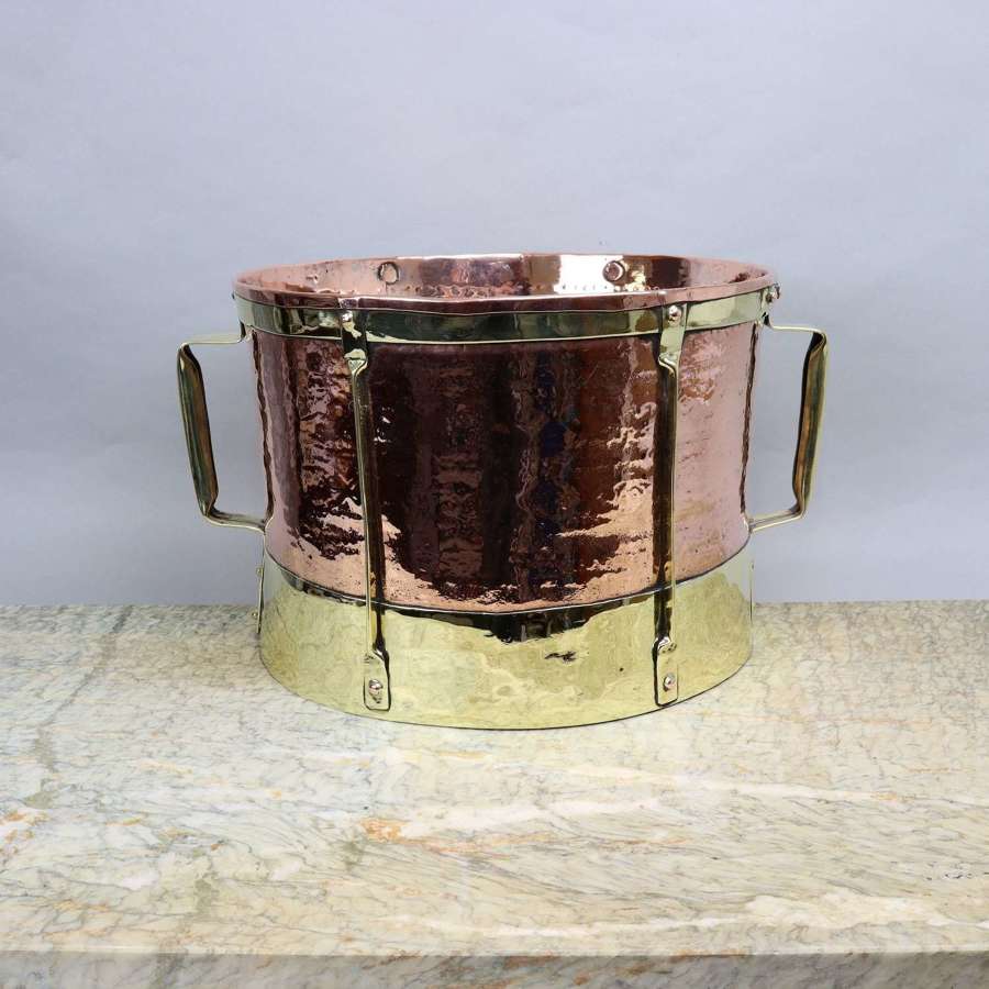 Large Copper & Brass Grain Measure
