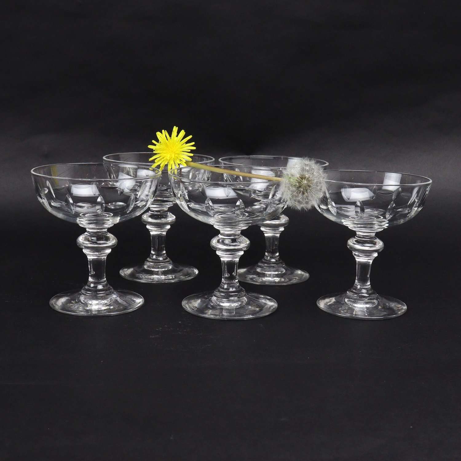 French Crystal Champagne Coupes