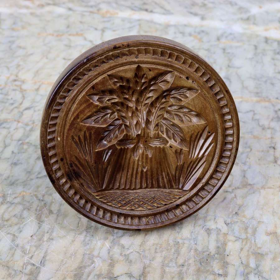 Butter Print Carved with a Wheatsheaf