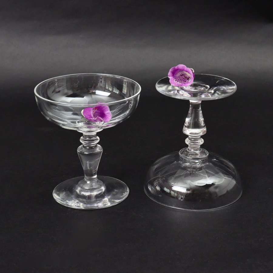 Pair of Crystal Champagne Coupes