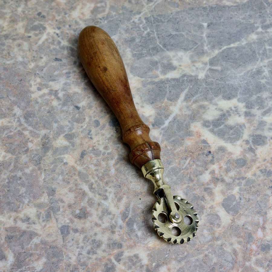 Brass Pastry Tool with Pierced Wheel