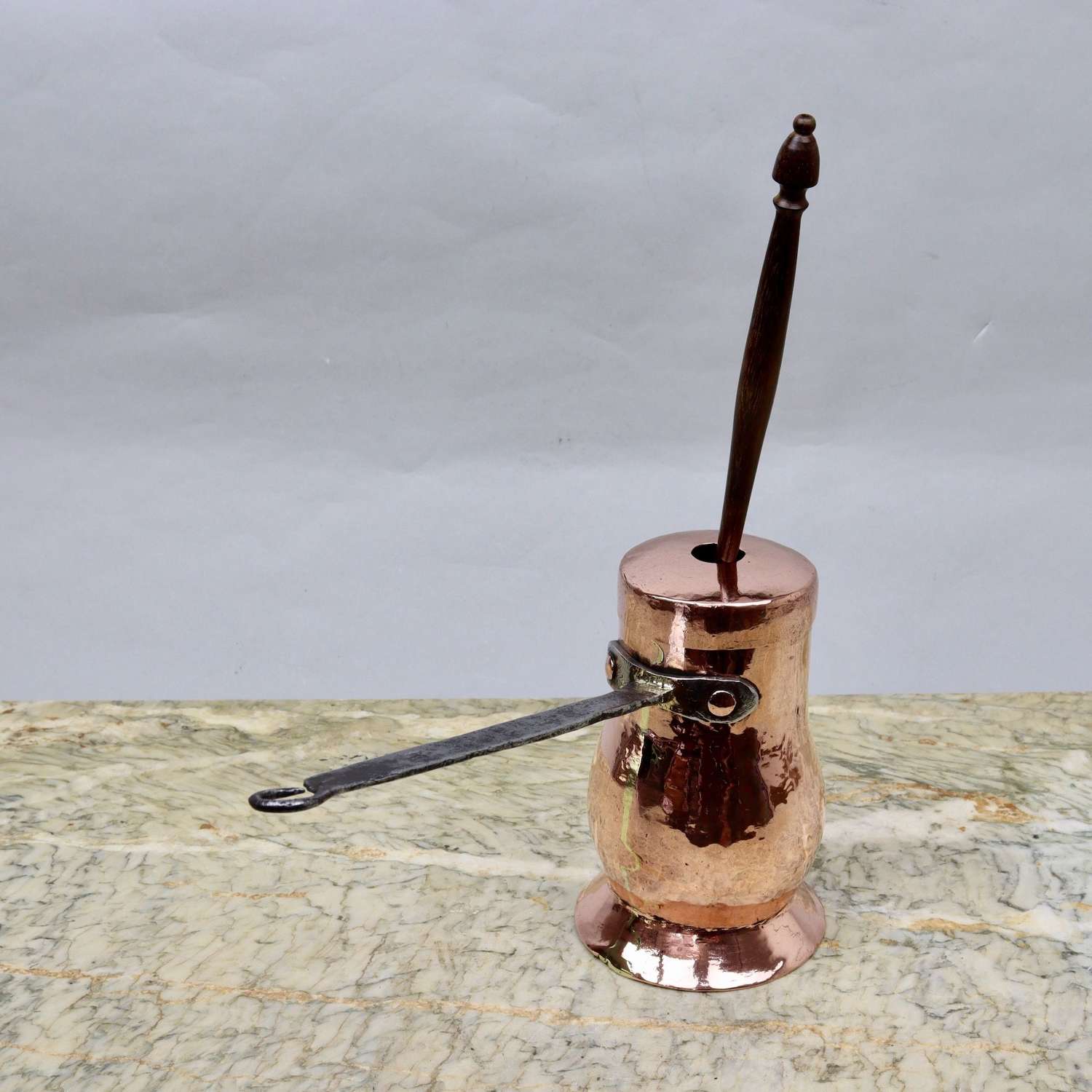 French Copper Chocolate Pot & Stirrer
