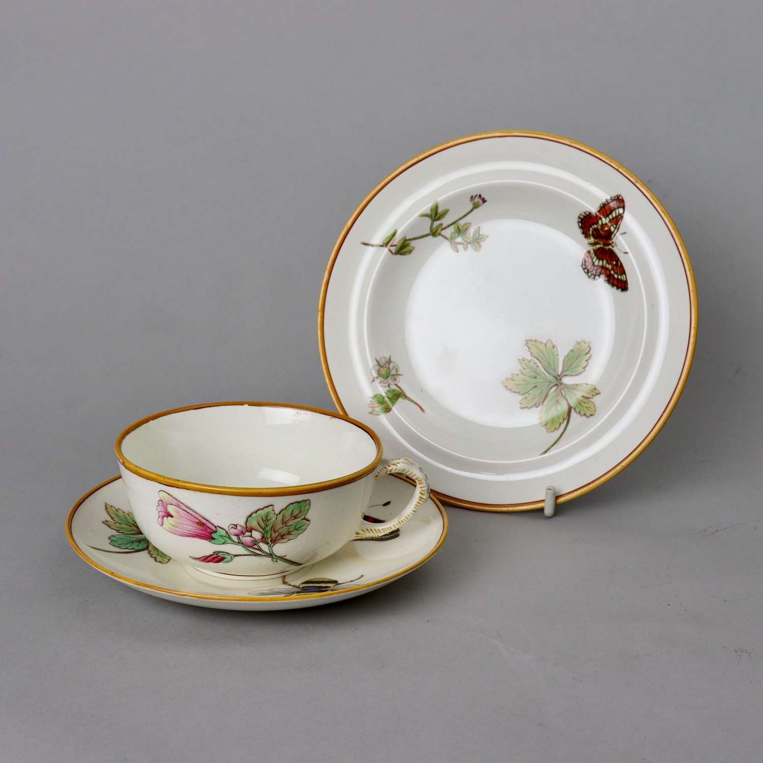 Wedgwood Trio decorated with Butterflies, Flowers and Insects