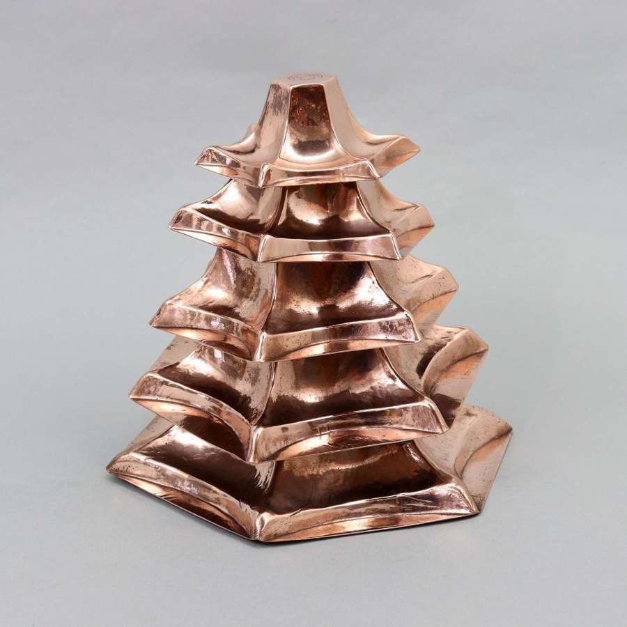 Rare, Copper 'Pagoda' Cake Mould