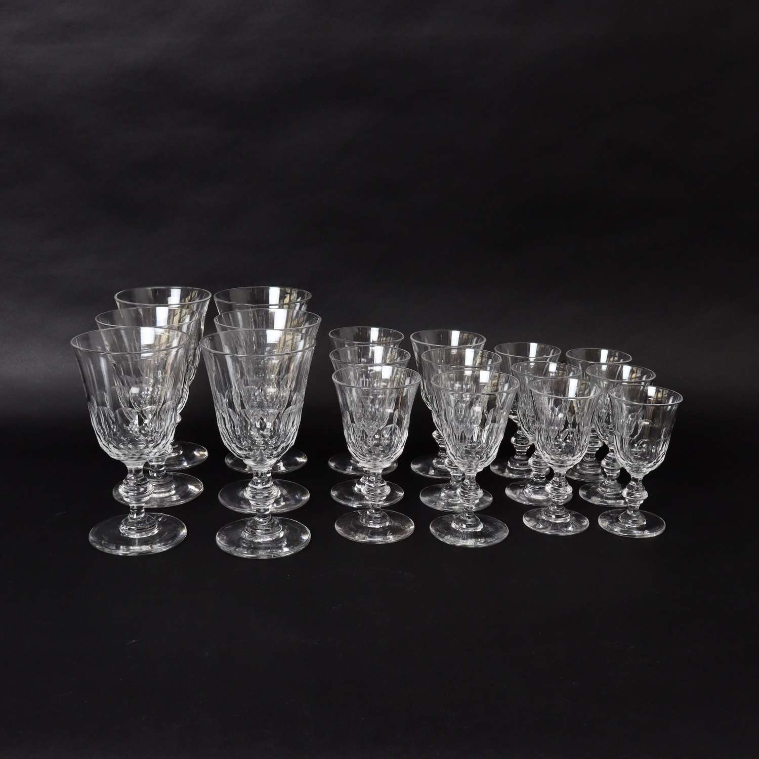 Suite of Baccarat Crystal Glasses