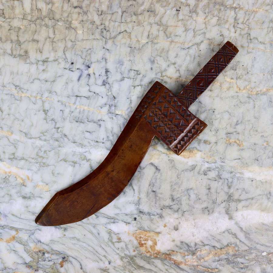 Carved Wooden Knitting Sheath