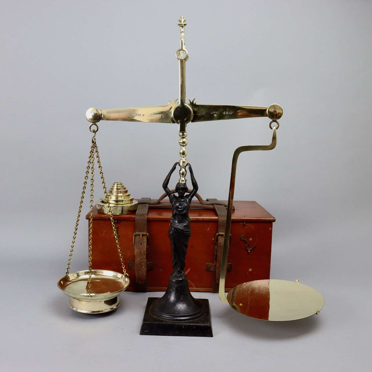 Fabulous Cast Iron & Brass Scales in Case