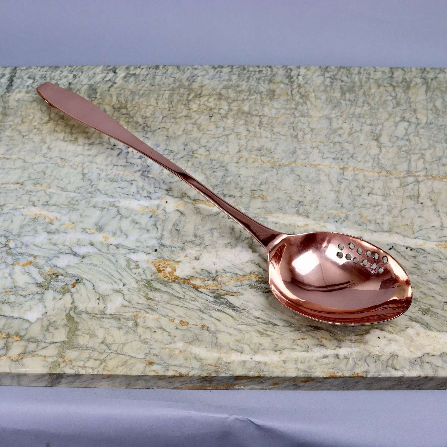 Unusual Copper Straining Spoon