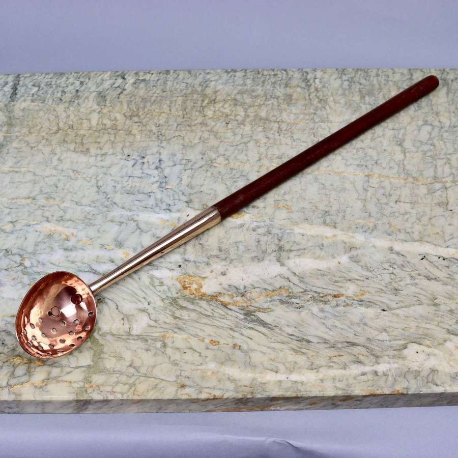 English Copper Straining Spoon