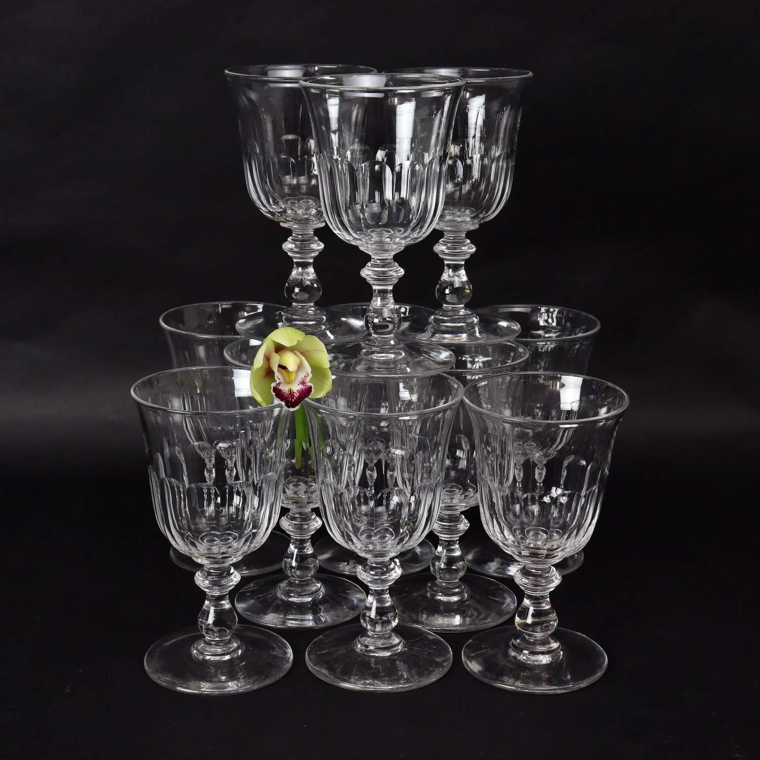 Set of 11 Crystal Wine Glasses