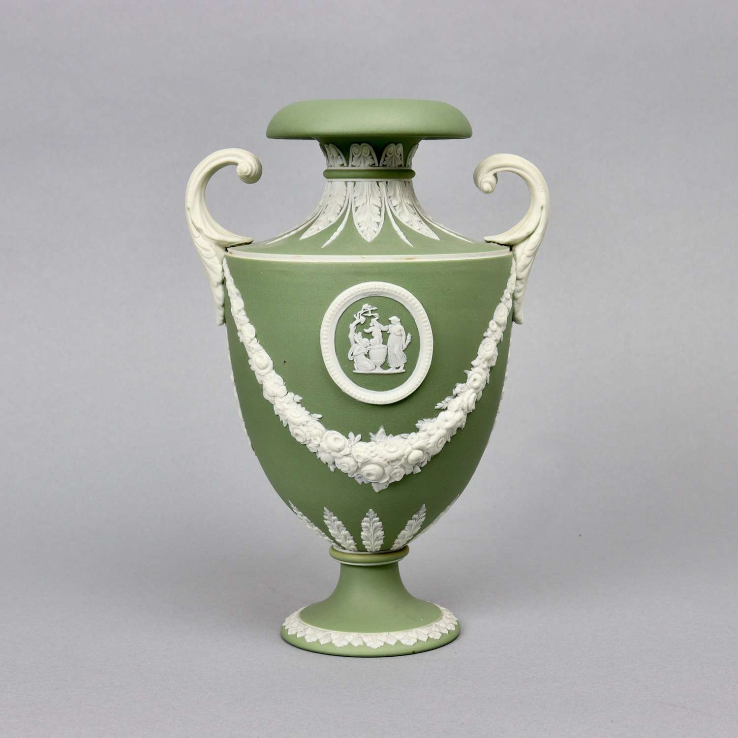 Wedgwood, Shield Shape, Green Jasper Vase