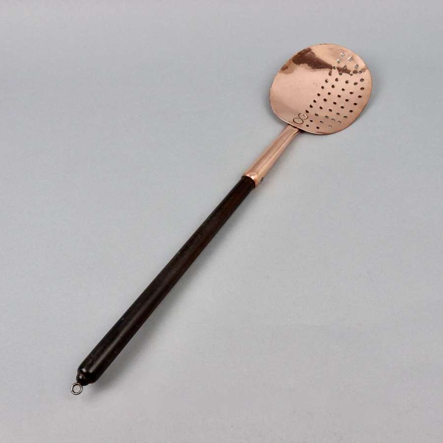 Copper Straining Spoon with Ebonised Handle