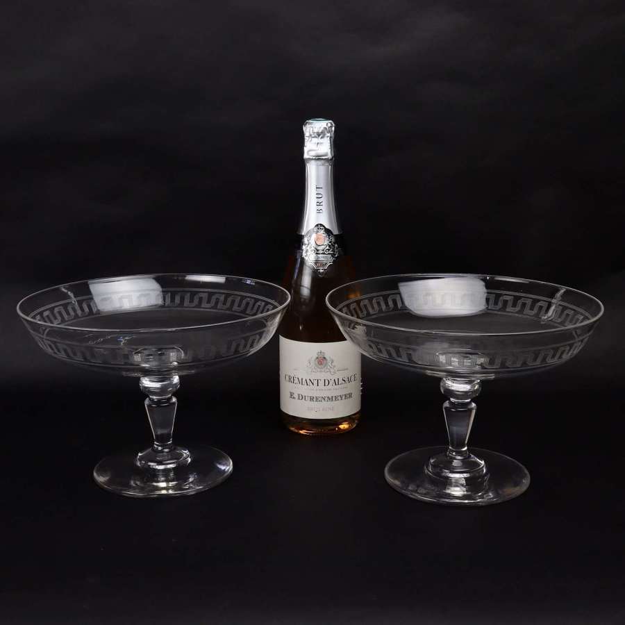 Pair of French Crystal Comports